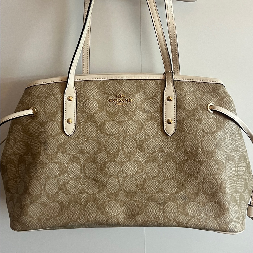 Coach Beige Signature Tote - Picture 10 of 11